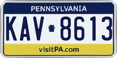 PA license plate KAV8613