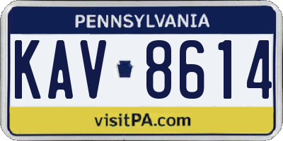 PA license plate KAV8614