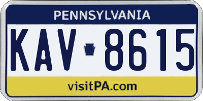 PA license plate KAV8615