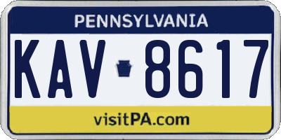 PA license plate KAV8617