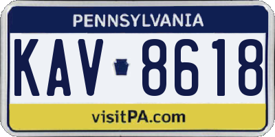 PA license plate KAV8618