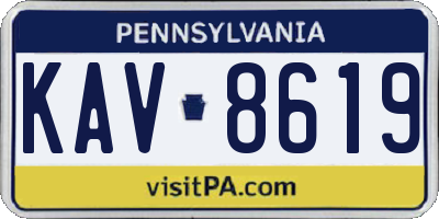 PA license plate KAV8619