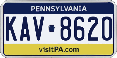 PA license plate KAV8620