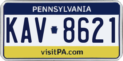 PA license plate KAV8621