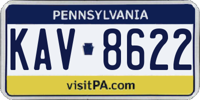 PA license plate KAV8622