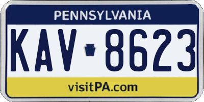 PA license plate KAV8623
