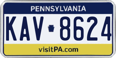 PA license plate KAV8624