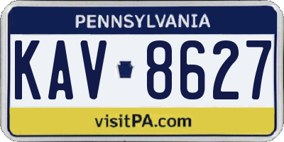 PA license plate KAV8627