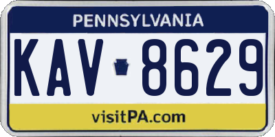 PA license plate KAV8629