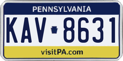 PA license plate KAV8631