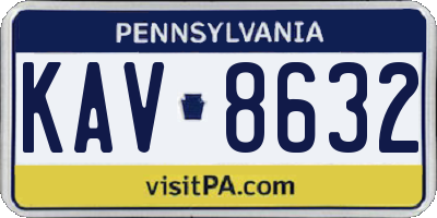 PA license plate KAV8632