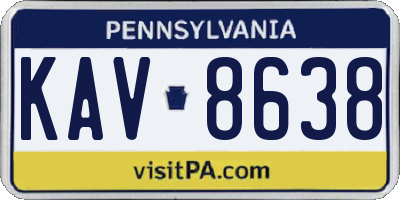 PA license plate KAV8638
