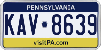 PA license plate KAV8639