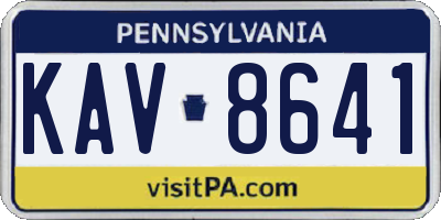 PA license plate KAV8641