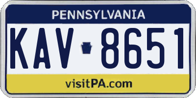 PA license plate KAV8651