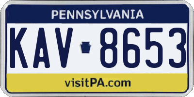 PA license plate KAV8653