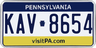PA license plate KAV8654