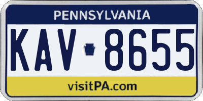 PA license plate KAV8655
