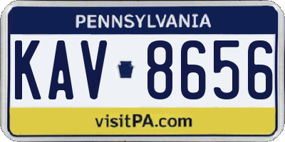 PA license plate KAV8656