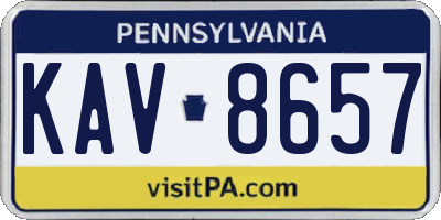 PA license plate KAV8657
