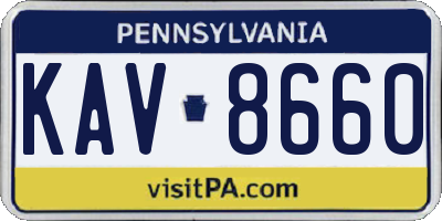 PA license plate KAV8660