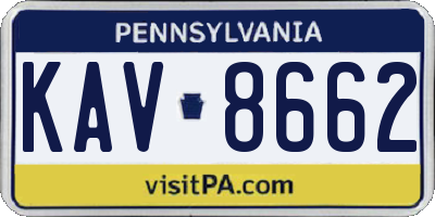 PA license plate KAV8662