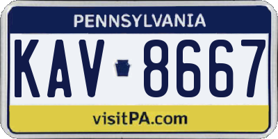 PA license plate KAV8667