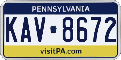 PA license plate KAV8672