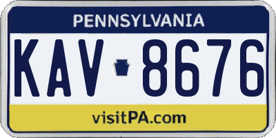 PA license plate KAV8676