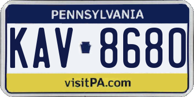 PA license plate KAV8680