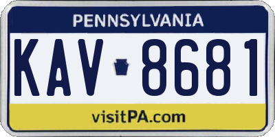 PA license plate KAV8681