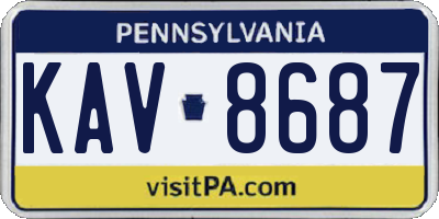 PA license plate KAV8687