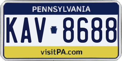 PA license plate KAV8688