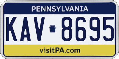 PA license plate KAV8695