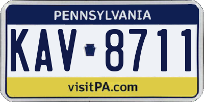 PA license plate KAV8711