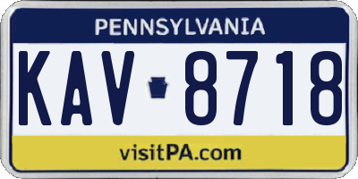 PA license plate KAV8718