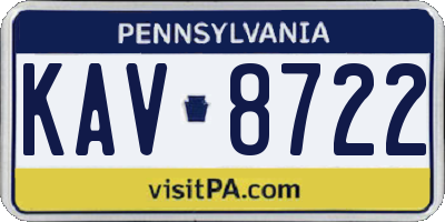 PA license plate KAV8722