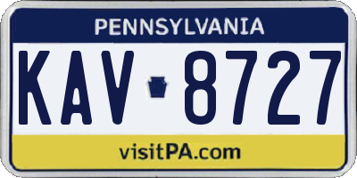 PA license plate KAV8727