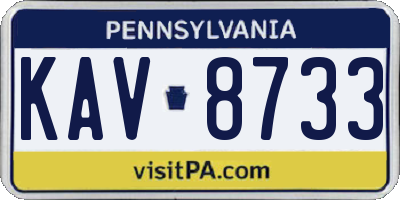 PA license plate KAV8733