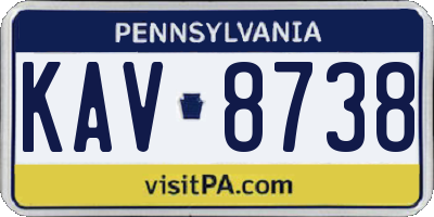 PA license plate KAV8738