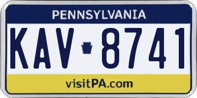 PA license plate KAV8741