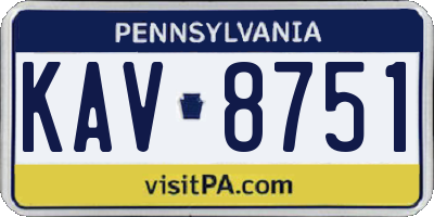 PA license plate KAV8751