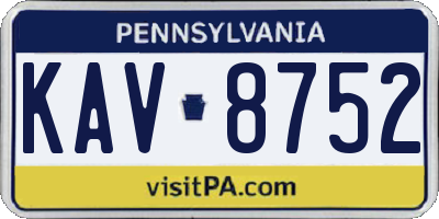 PA license plate KAV8752