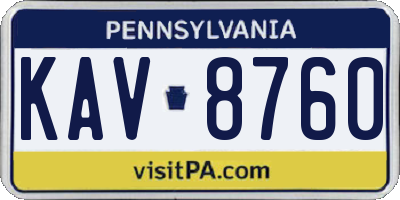 PA license plate KAV8760