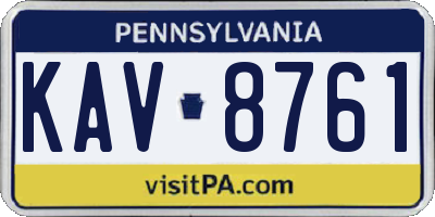 PA license plate KAV8761