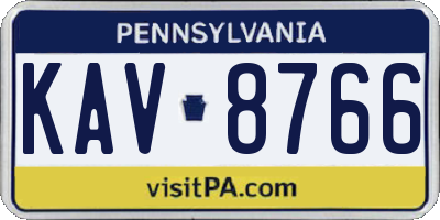 PA license plate KAV8766