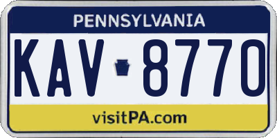 PA license plate KAV8770