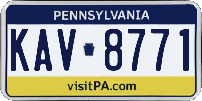 PA license plate KAV8771