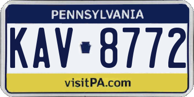 PA license plate KAV8772