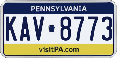 PA license plate KAV8773